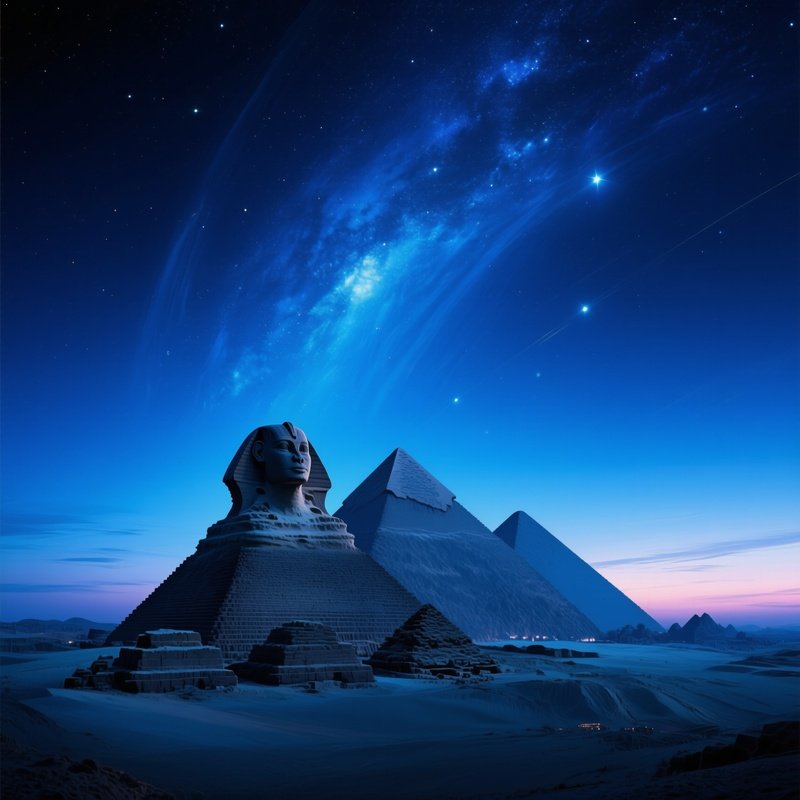 Sphinx And Great Pyramid Space Exploration