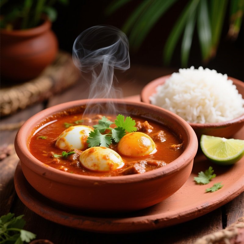Spicy Goan Egg Curry With Rice