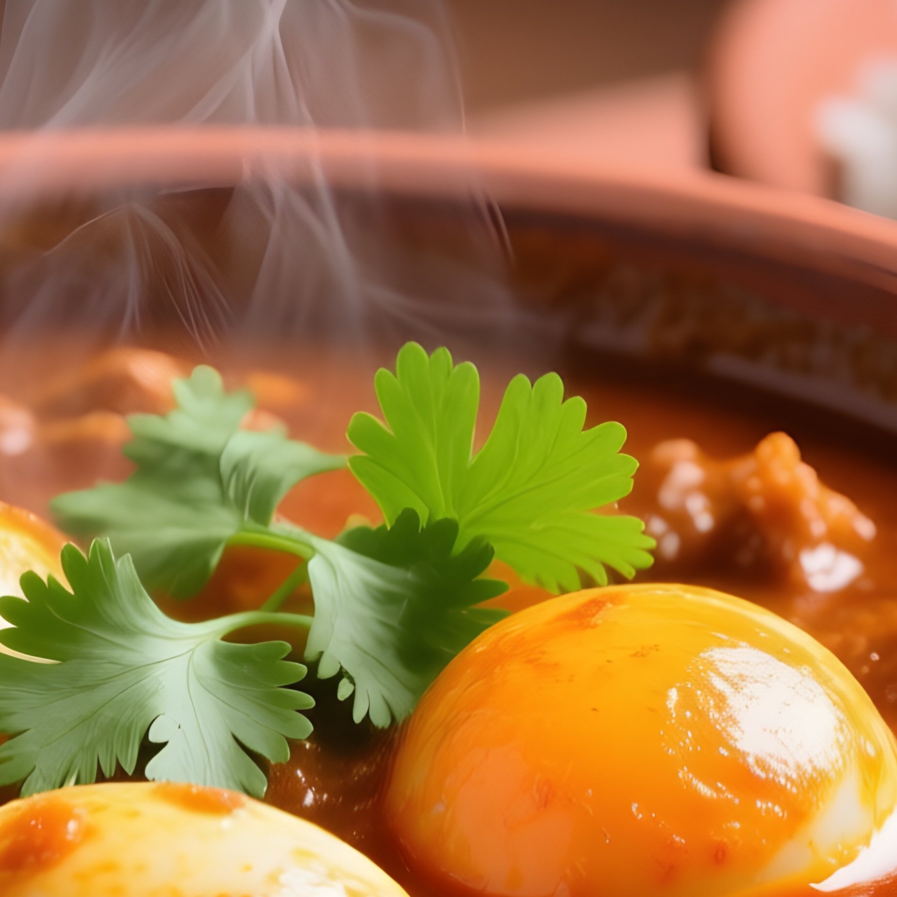 Spicy Goan Egg Curry With Rice - Full Resolution Quality Preview