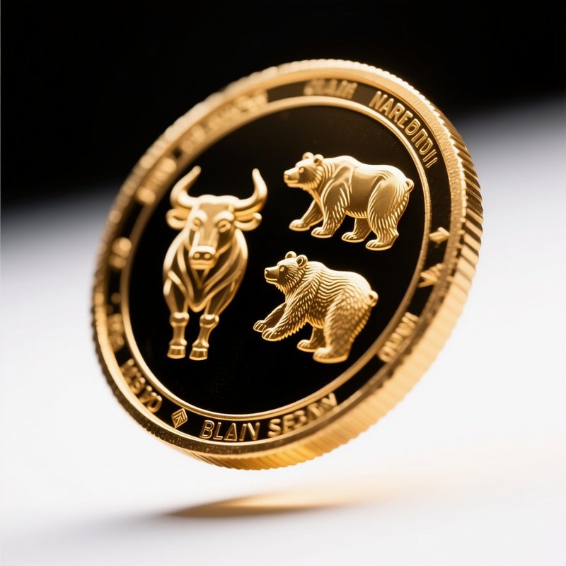 Spinning Gold Coin Bull Bear Emblems