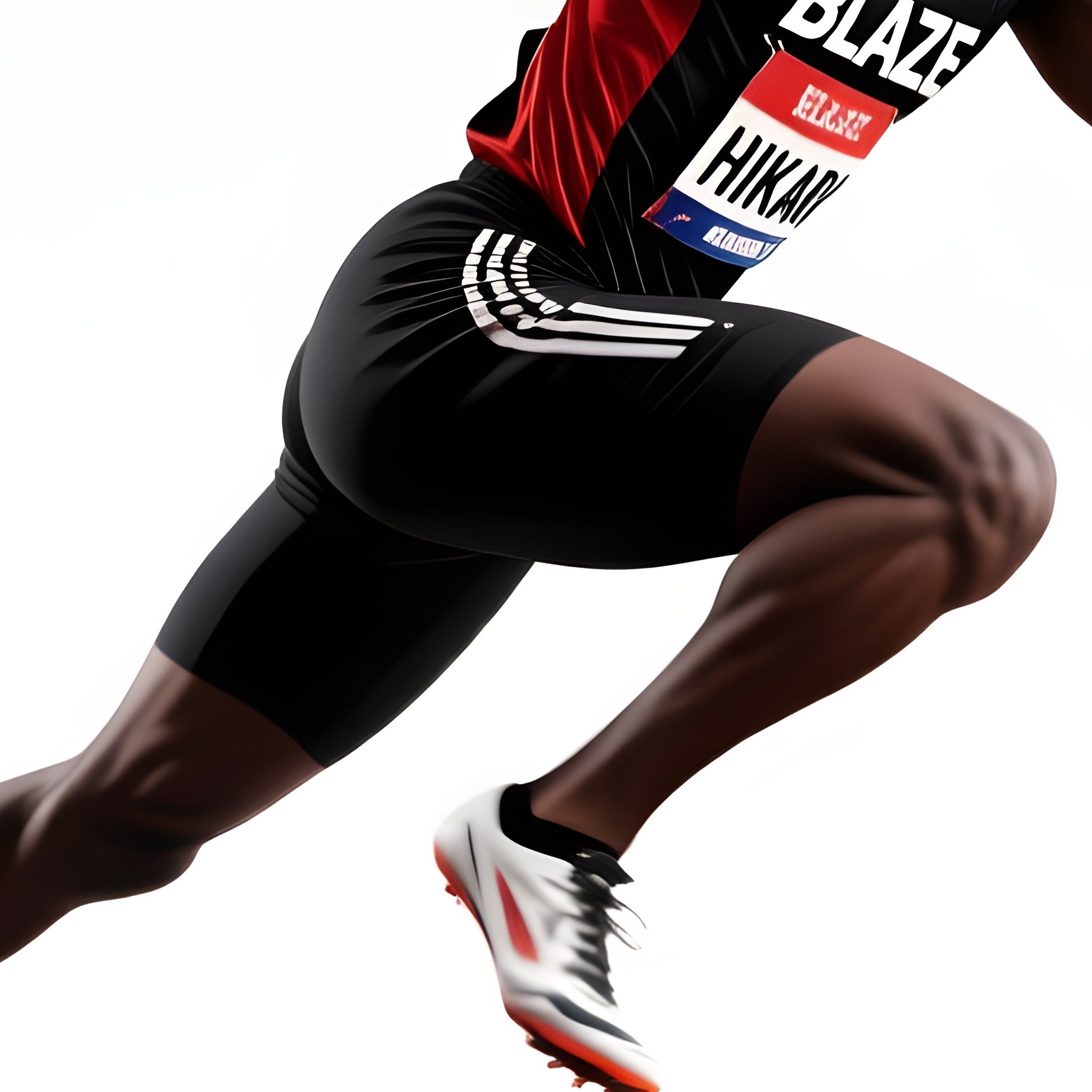 Sprinter Blaze Hikari Running Across Floating Platforms Sports Scene - Full Resolution Quality Preview