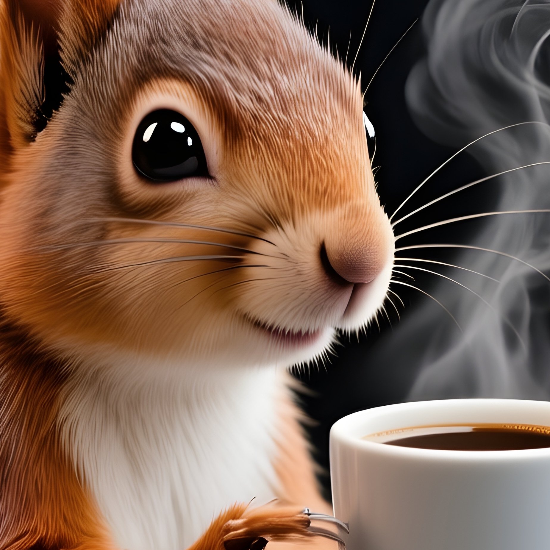 Squirrel Having Coffee With Robot Toaster - Full Resolution Quality Preview