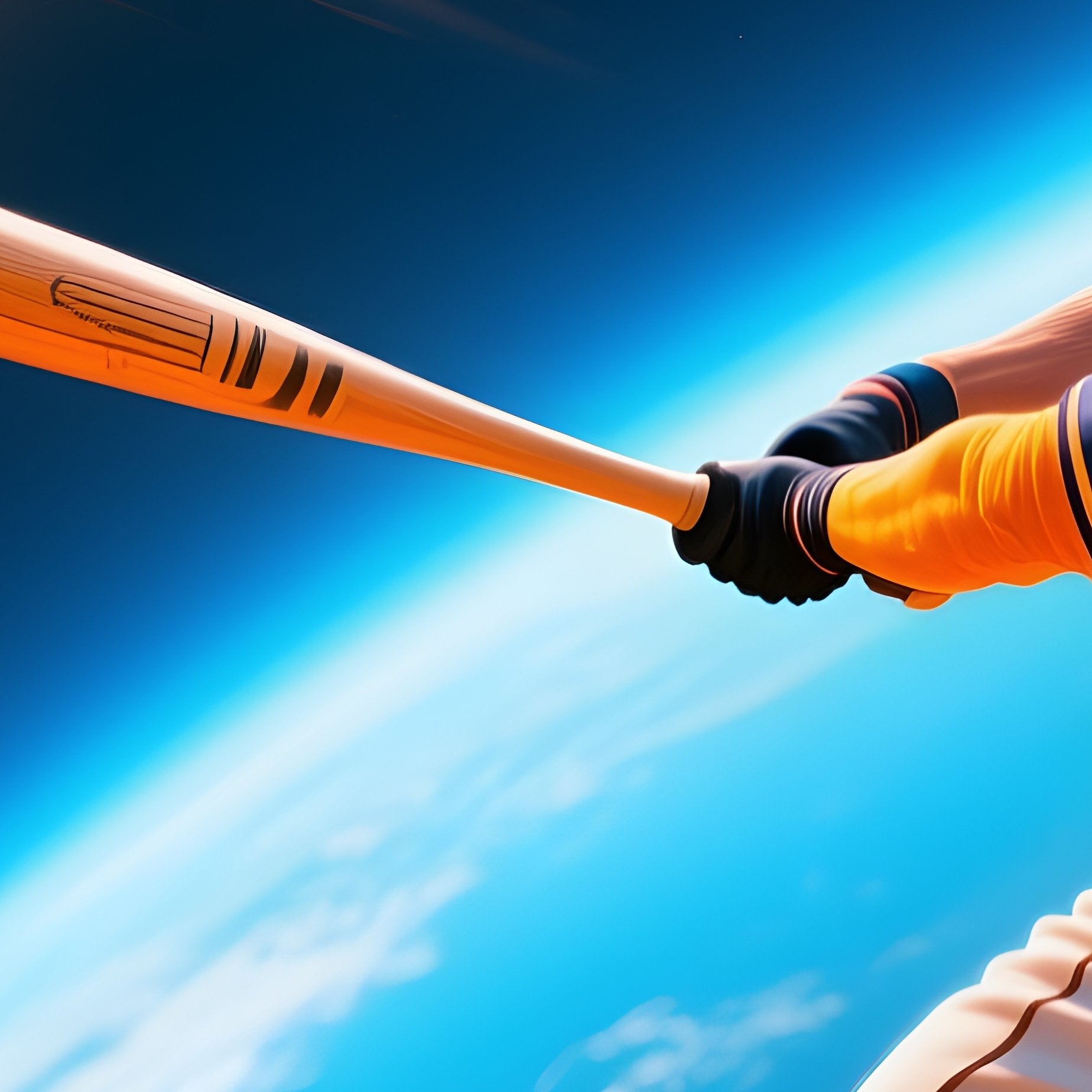 Star Ace Baseball Player Hitting Glowing Ball Into Orbit - Full Resolution Quality Preview