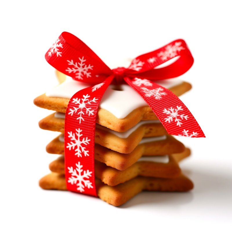 Star Shaped Cookies Tied With A Ribbon Cookies Star Shaped