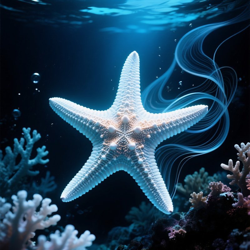 Starfish Climbing Coral Cliff Underwater 3