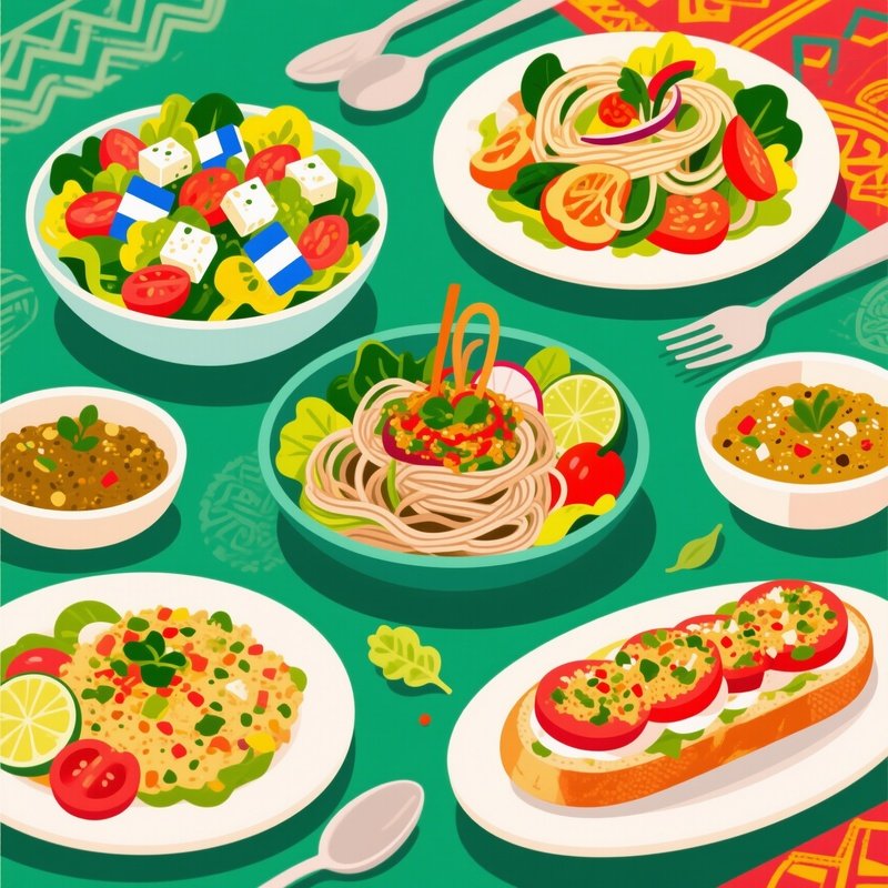 Starters Salads Cuisine Illustration