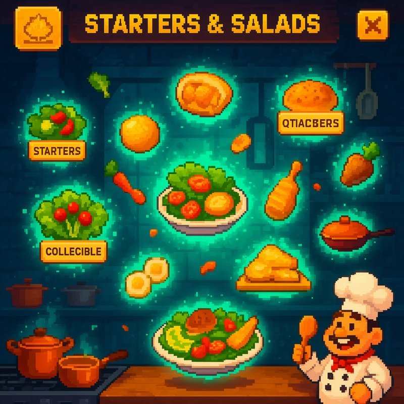 Starters Salads Video Game Interface