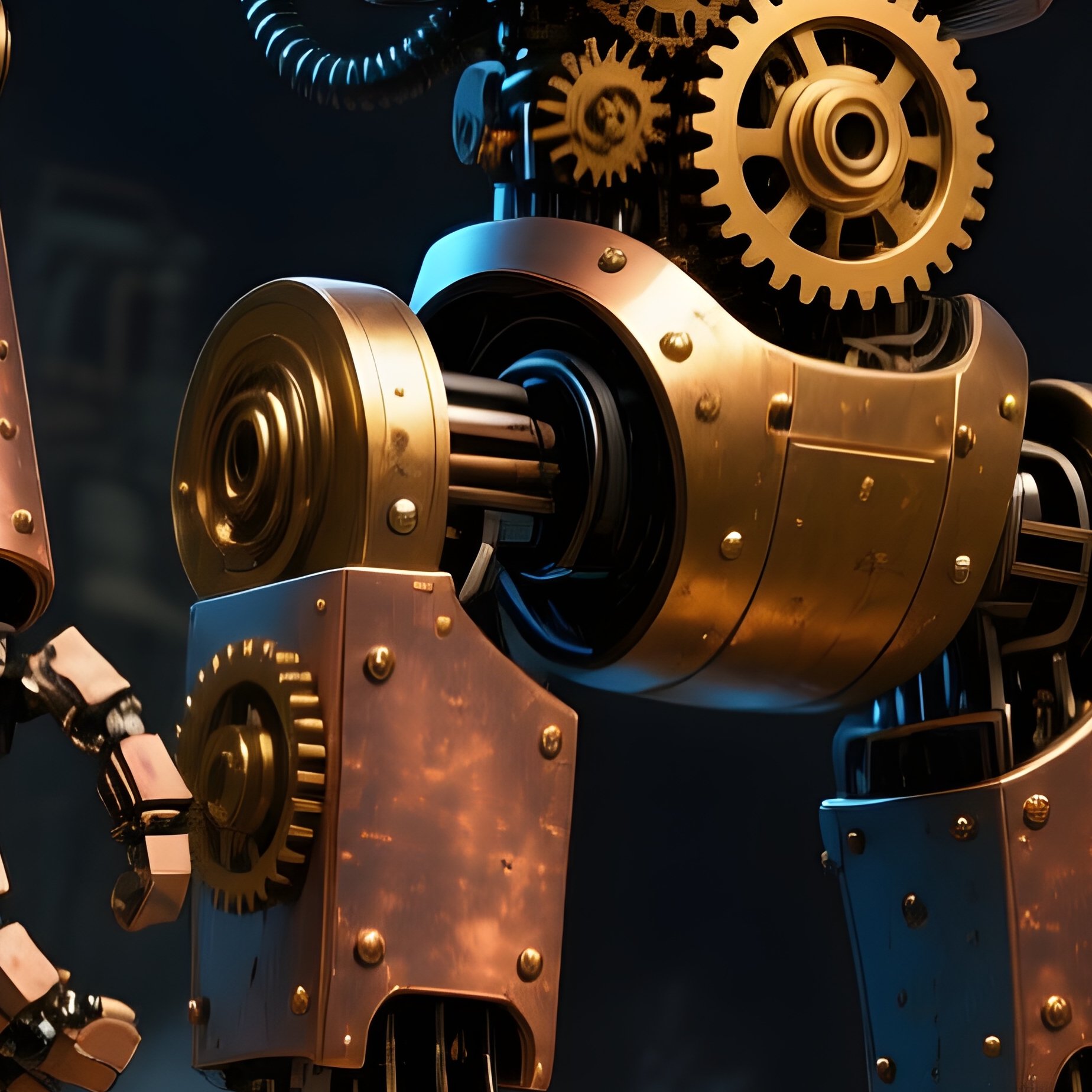 Steampunk Scifi Robot Gearwork - Full Resolution Quality Preview