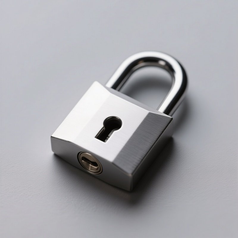 Steel Padlock Button No Logo
