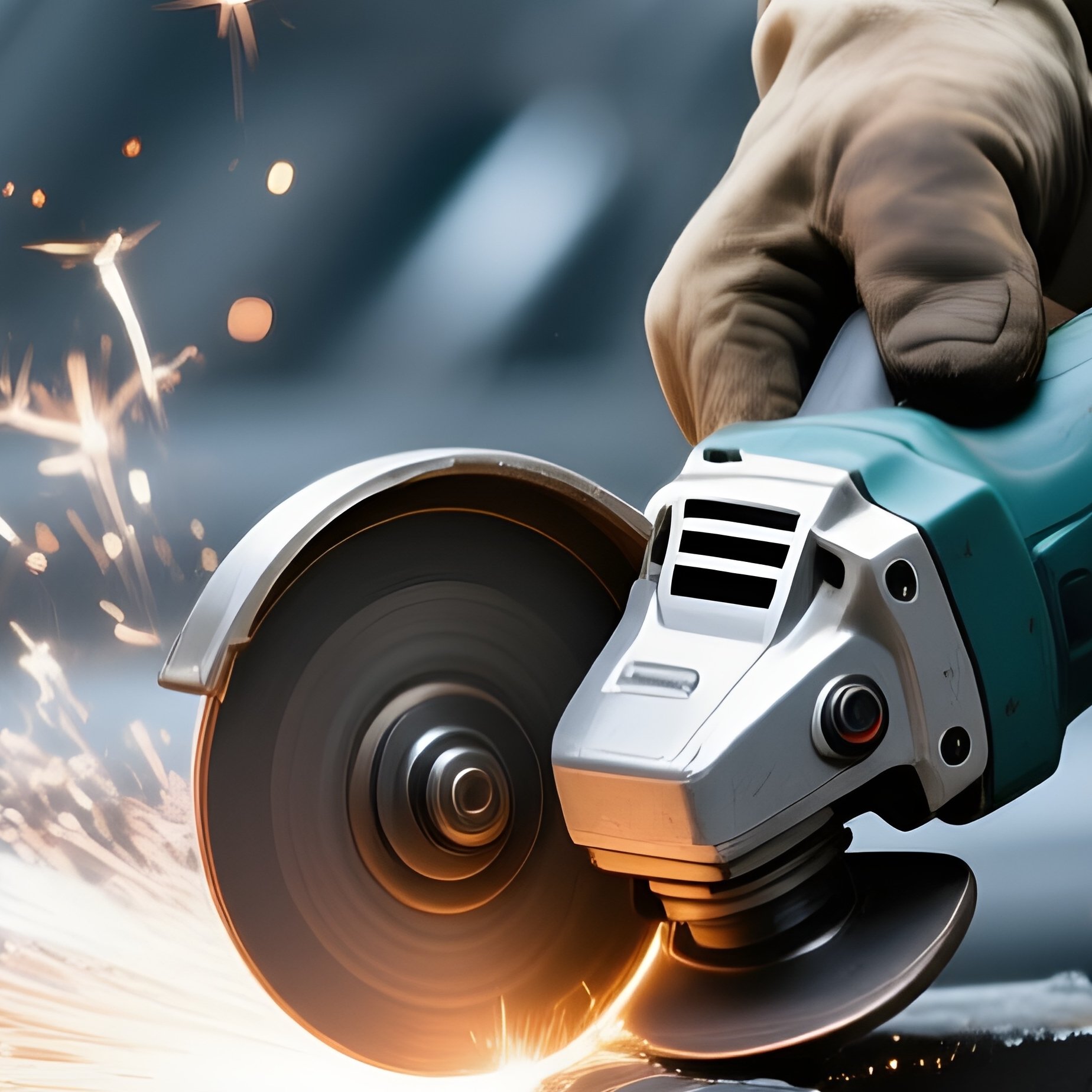 Still Life Photorealistic Workers Cutting Steel Rods - Full Resolution Quality Preview