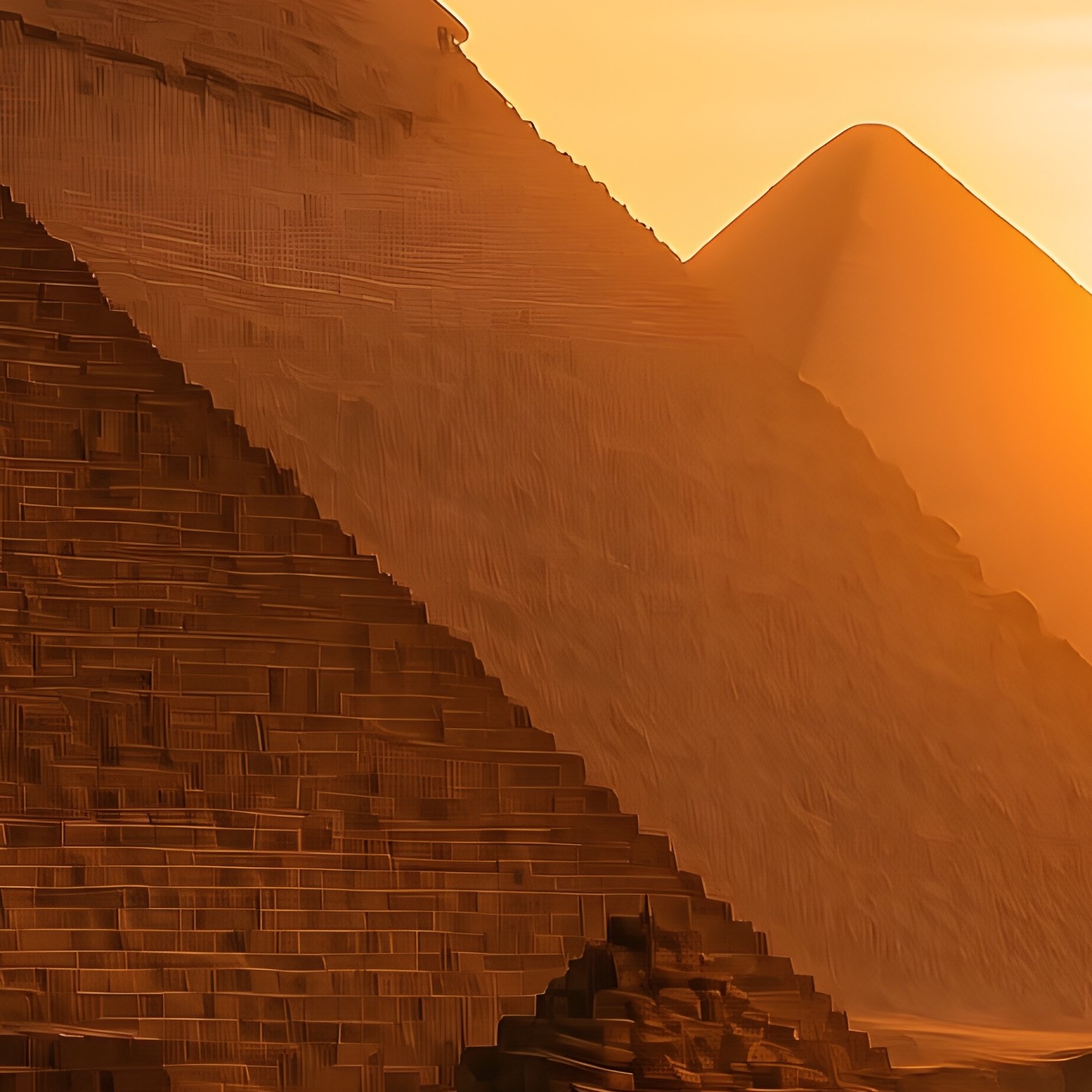 Still Life Sunset Giza Pyramids Shadows - Full Resolution Quality Preview