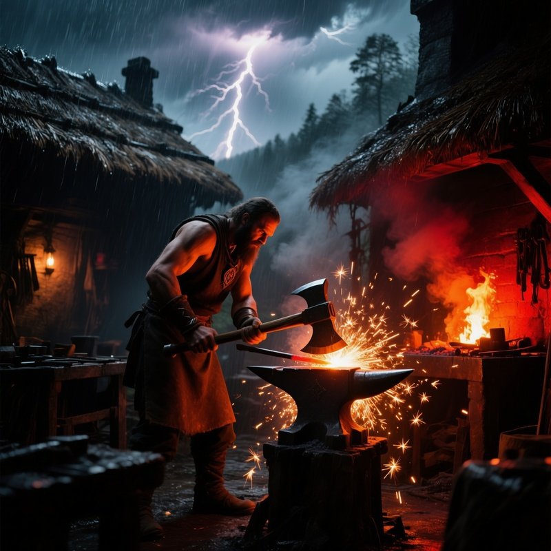 Stormy Night Blacksmith Workshop