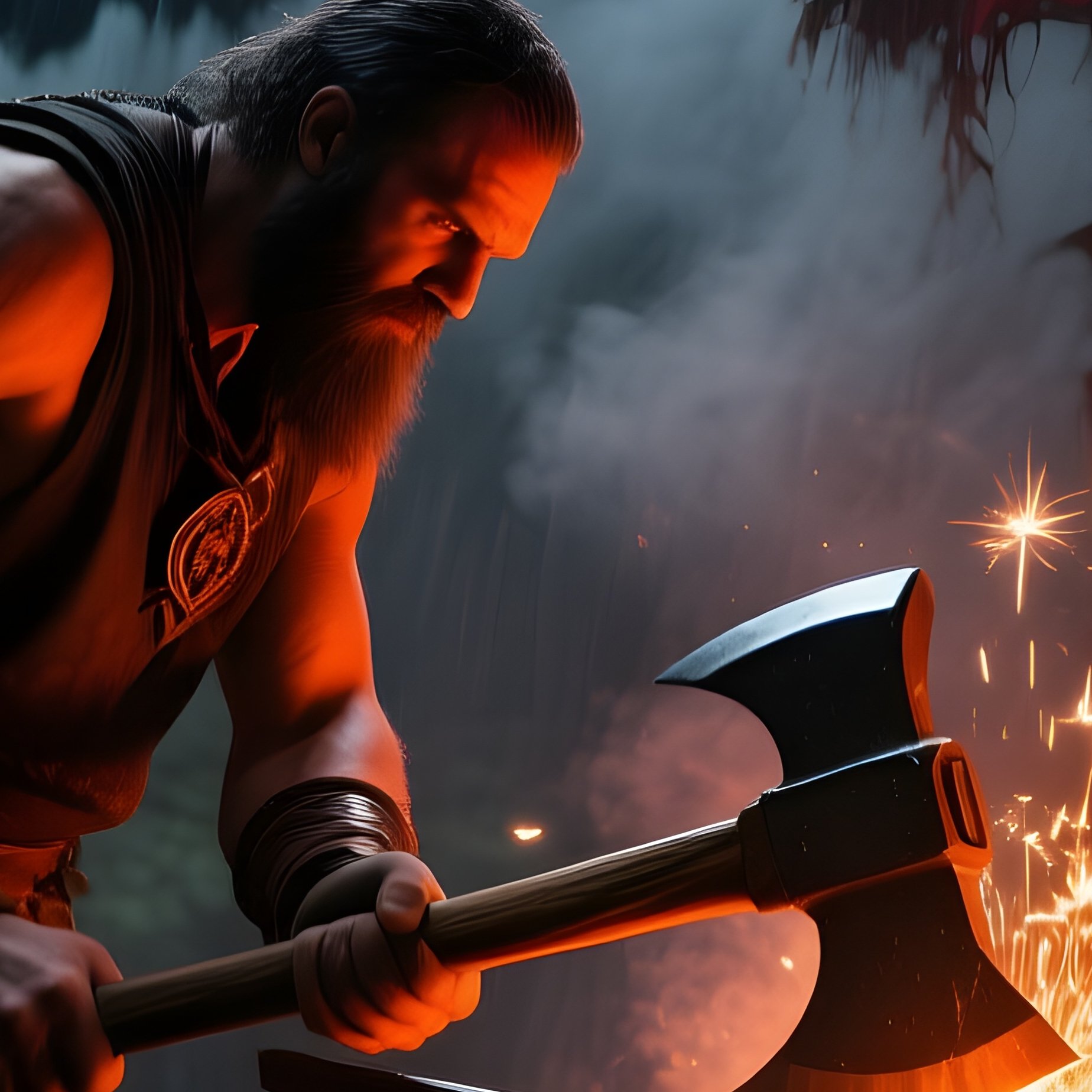 Stormy Night Blacksmith Workshop - Full Resolution Quality Preview