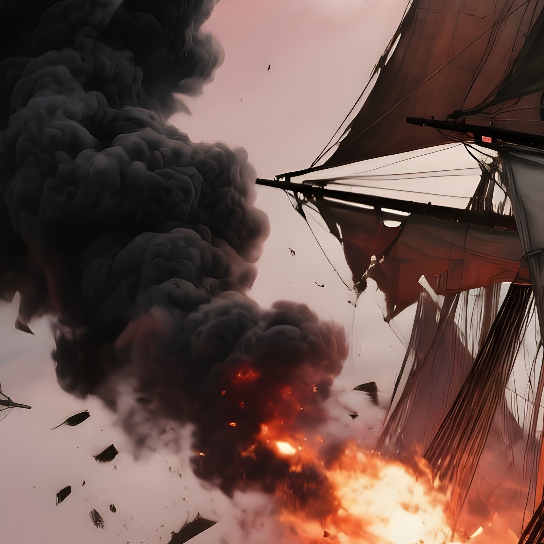 Stormy Sea Battle Tall Ships - Full Resolution Quality Preview