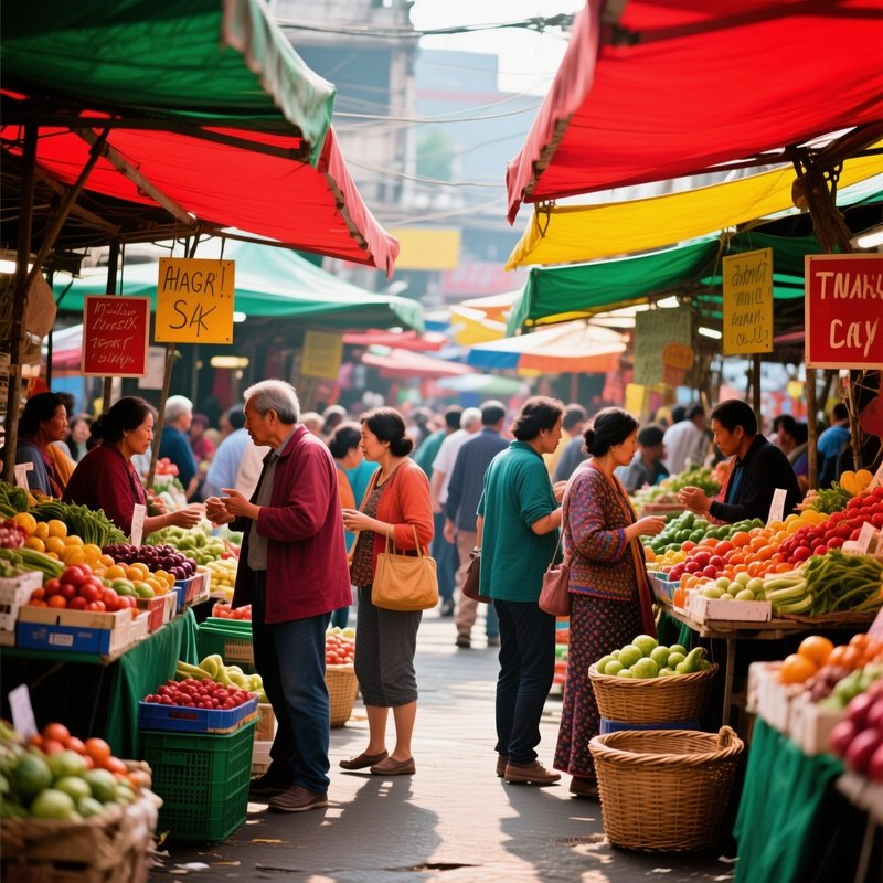 Strangers Public Life Market Scene