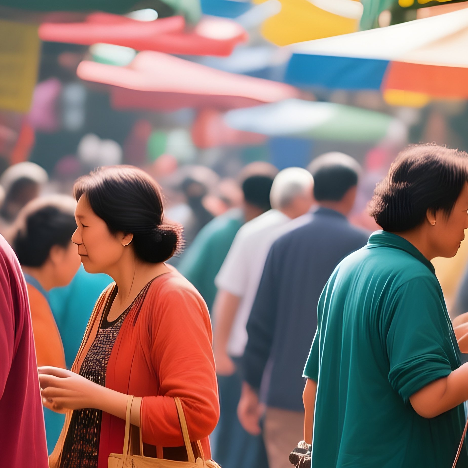 Strangers Public Life Market Scene - Full Resolution Quality Preview