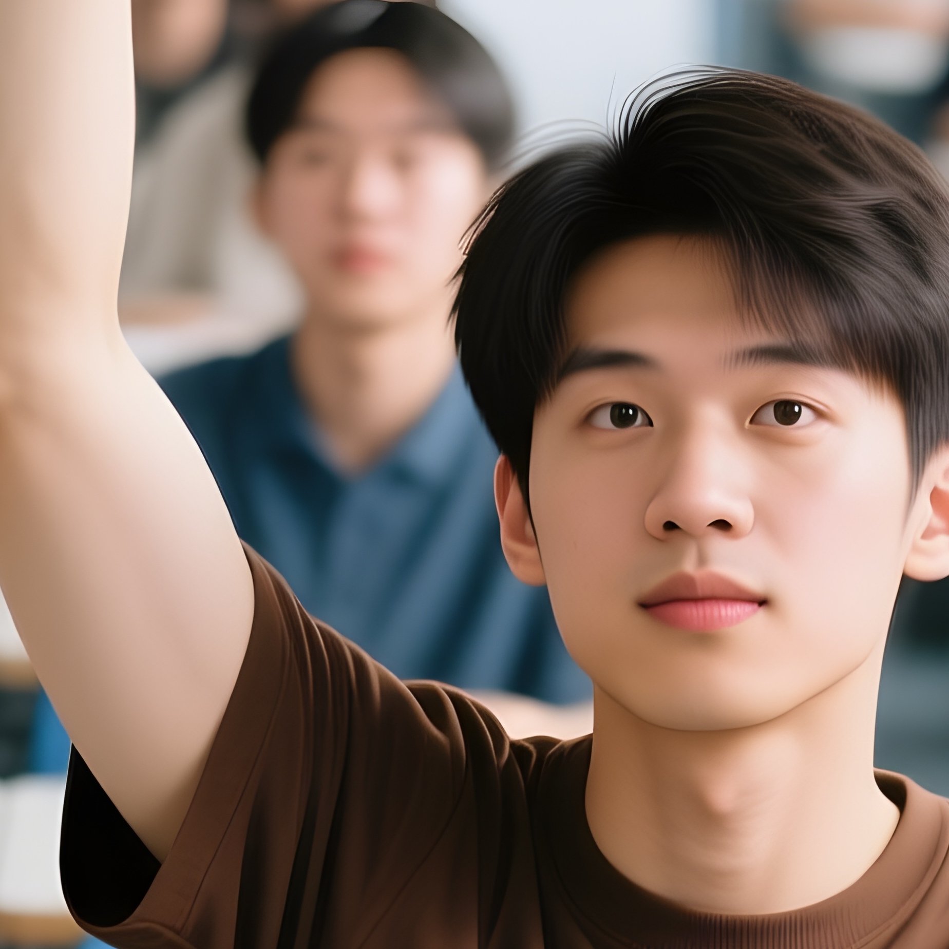 Student Raising Hand In Class - Full Resolution Quality Preview