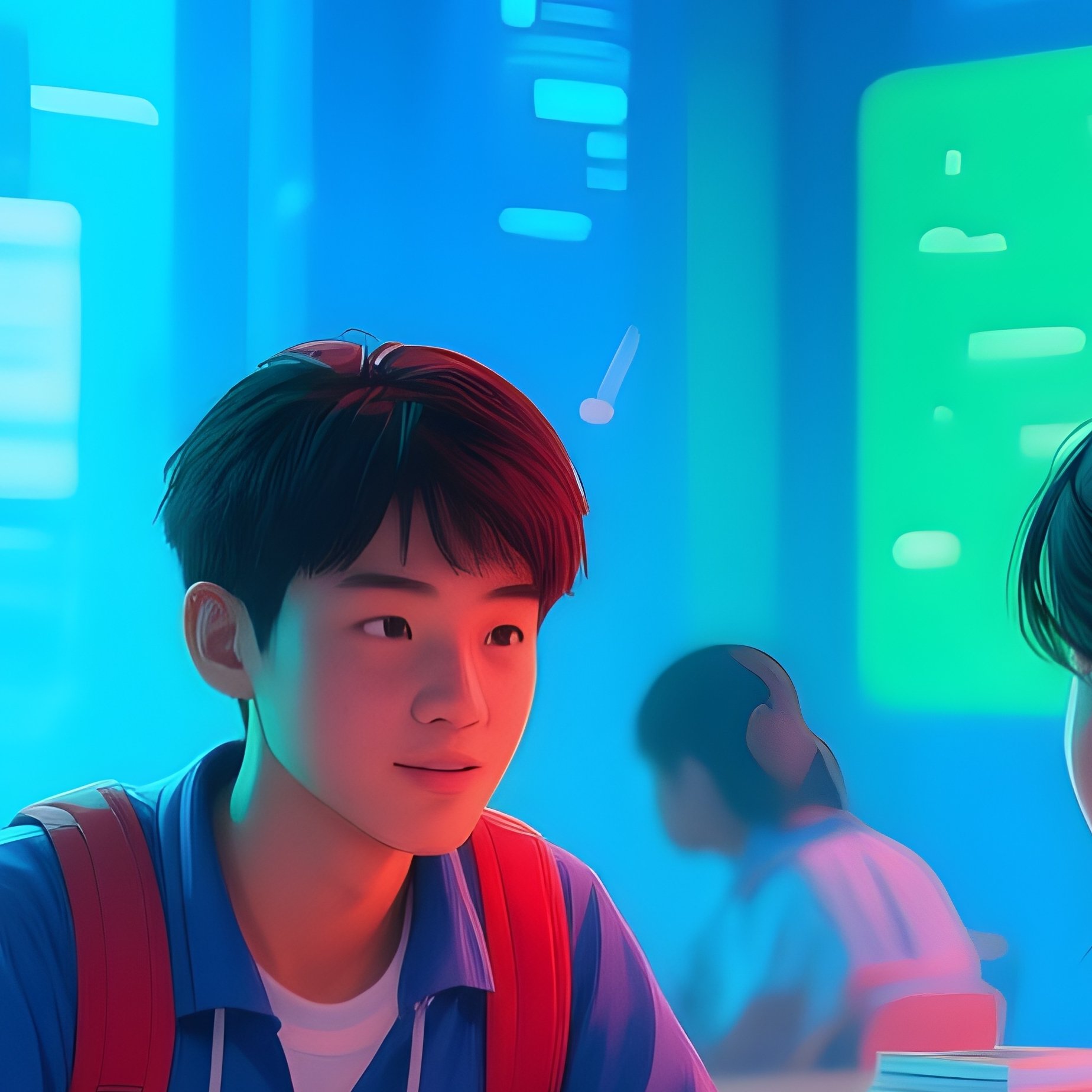 Students Discussing Homework Digital Art - Full Resolution Quality Preview