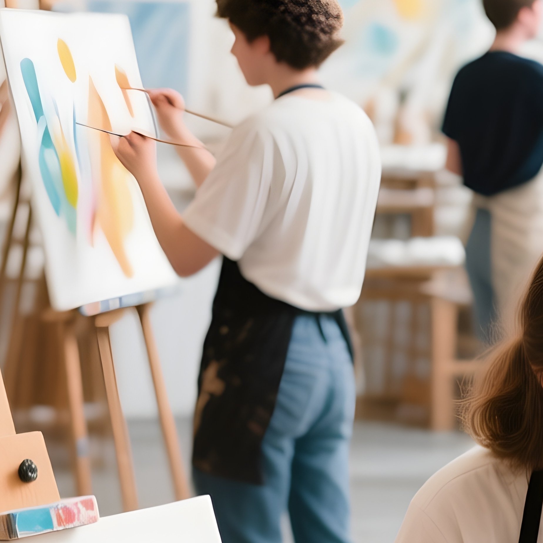 Students Painting In Studio - Full Resolution Quality Preview