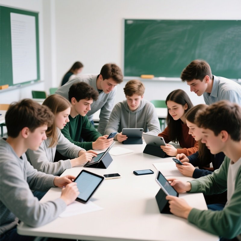 Students Working On Group Project At School