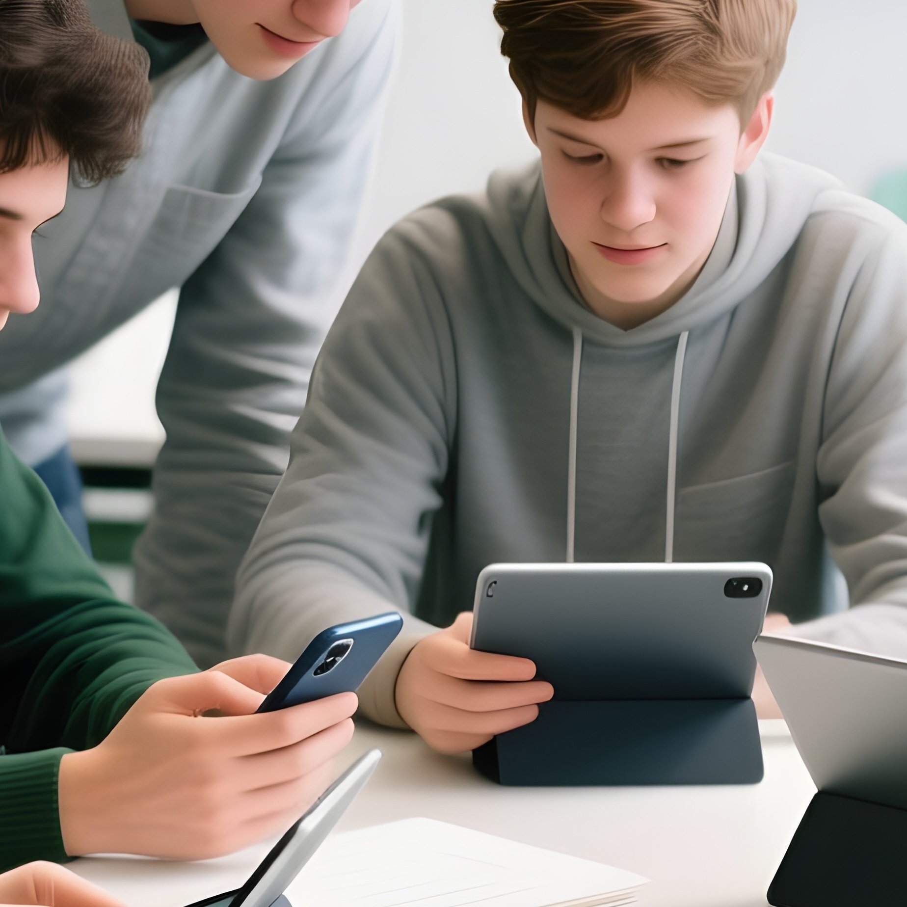 Students Working On Group Project At School - Full Resolution Quality Preview