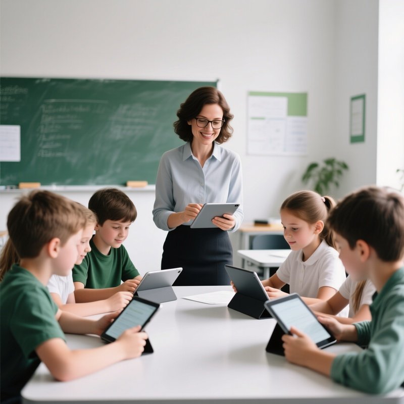 Students Working On Group Project During Class