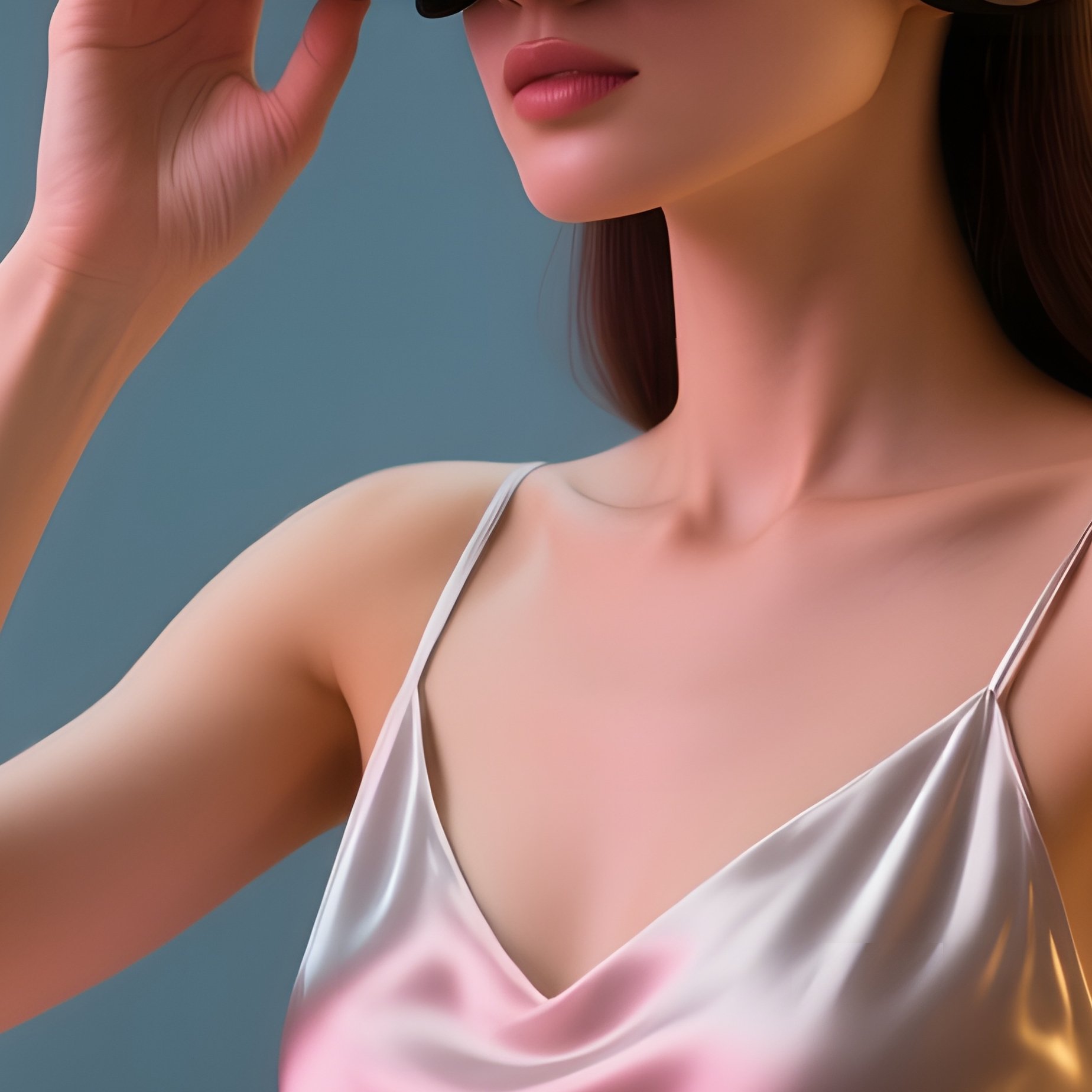 Stylish Woman With Vr Headset And Digital Butterflies - Full Resolution Quality Preview