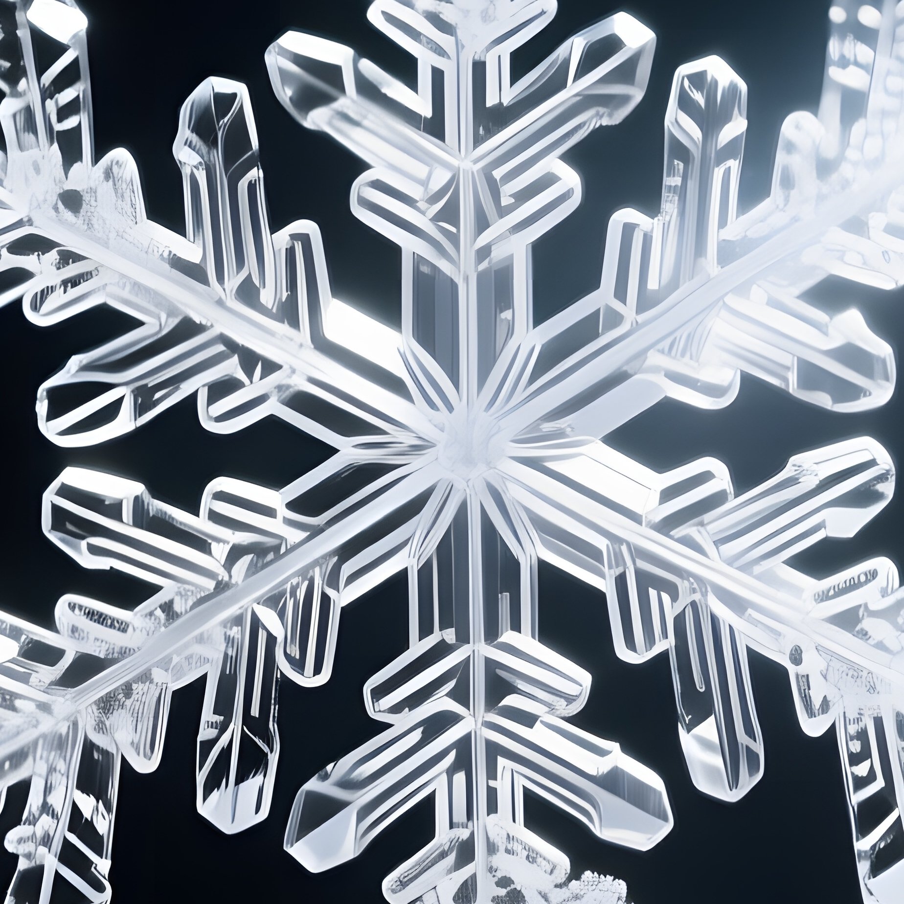 Sugar Crystal Snowflake Laser Macro - Full Resolution Quality Preview