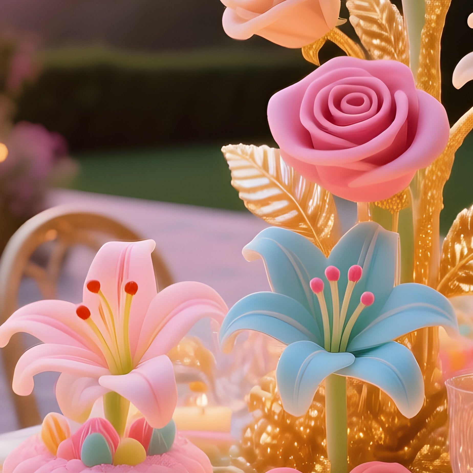 Sugar Garden Banquet Table Overhead View - Full Resolution Quality Preview