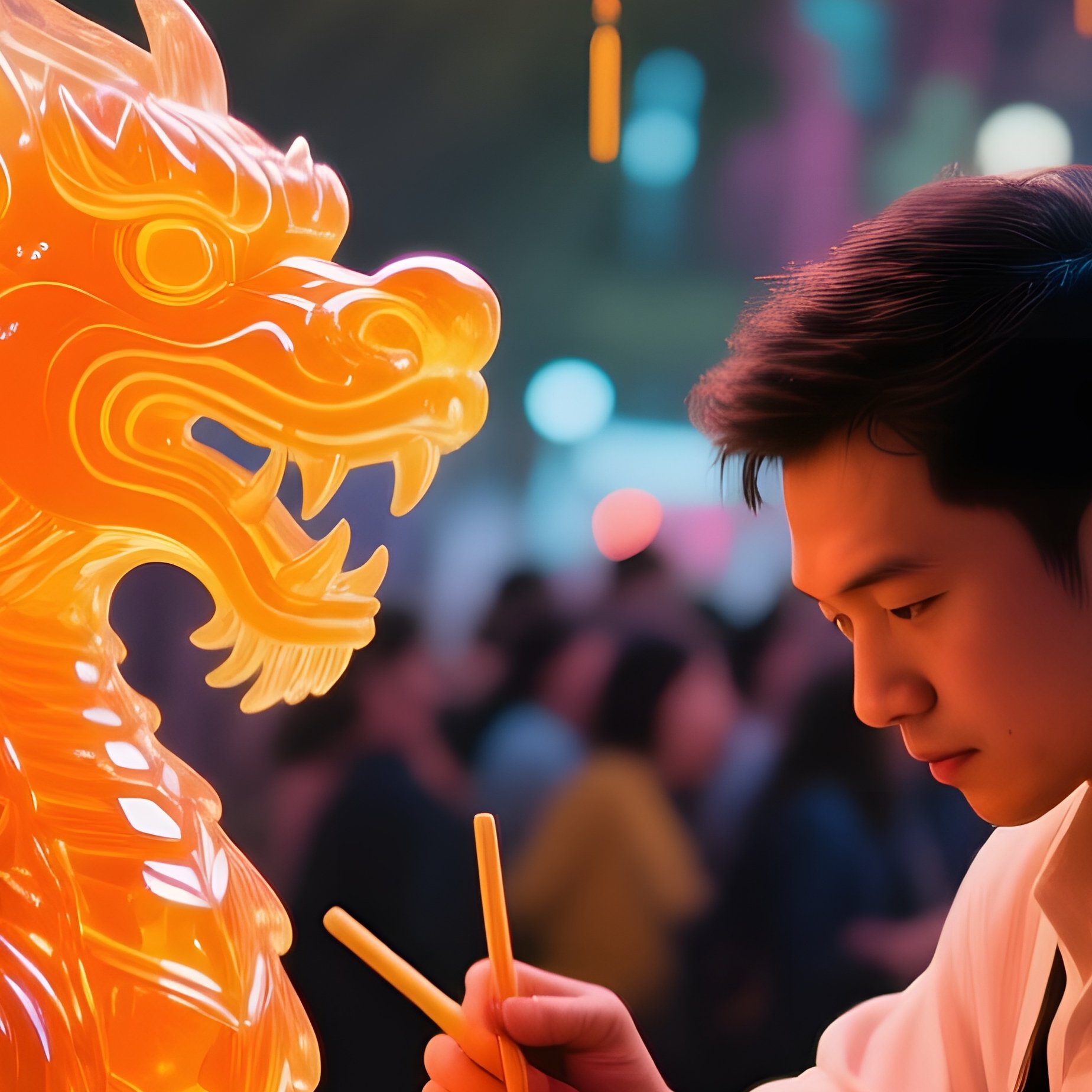 Sugar Sculpture Market Night - Full Resolution Quality Preview