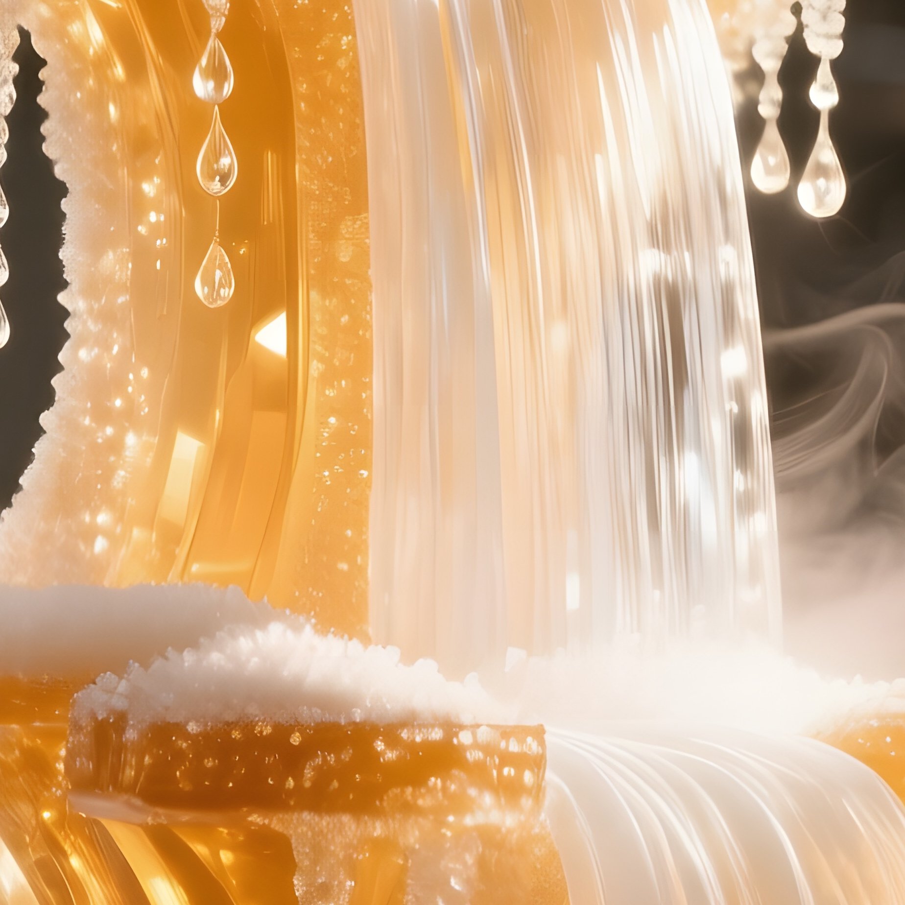 Sugar Waterfall Sculpture In Pastry Kitchen - Full Resolution Quality Preview