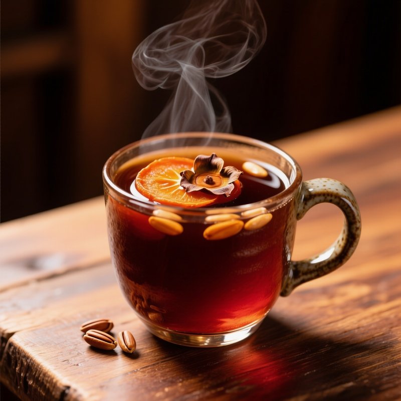 Sujeonggwa Punch With Persimmon And Pine Nuts