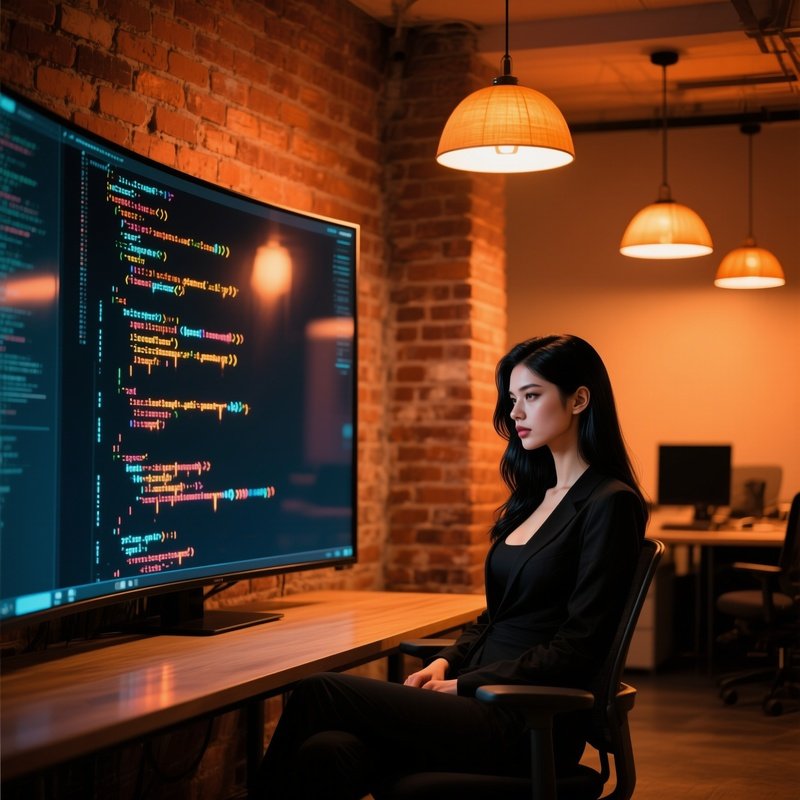 Sultry Coder In Upscale Coworking Space