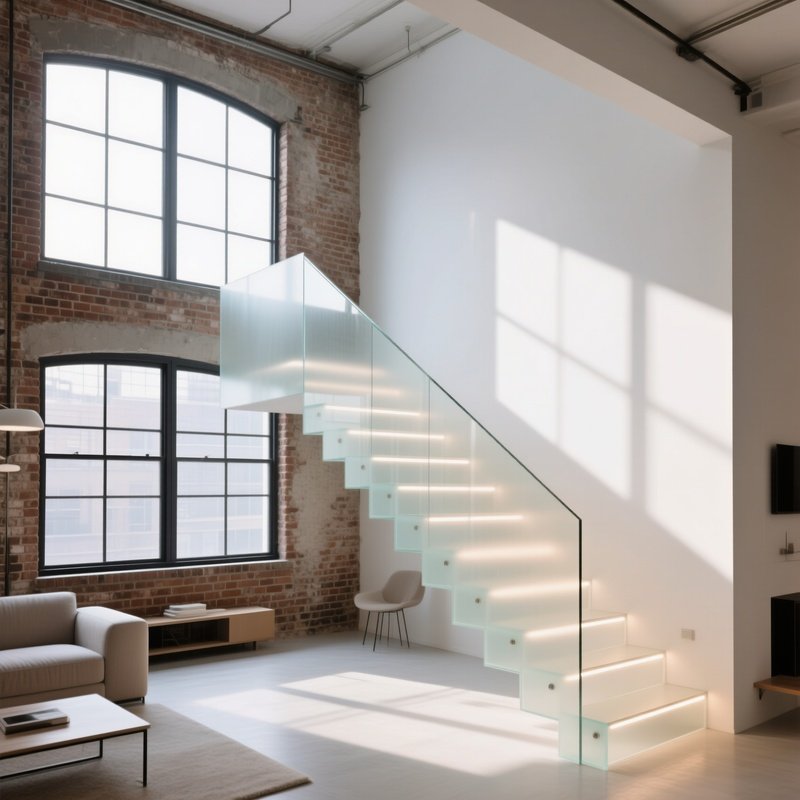 Sun Drenched Loft Apartment With Floating Glass Staircase