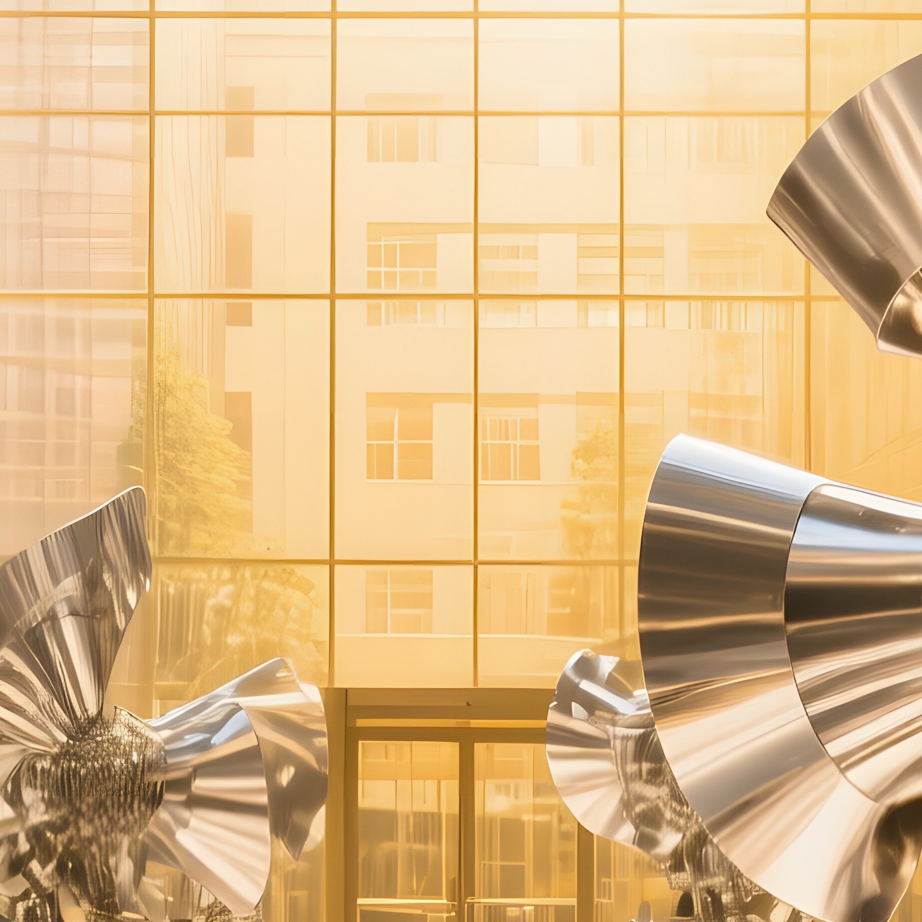 Sunlit Atrium Wind Sculptures Aluminum - Full Resolution Quality Preview