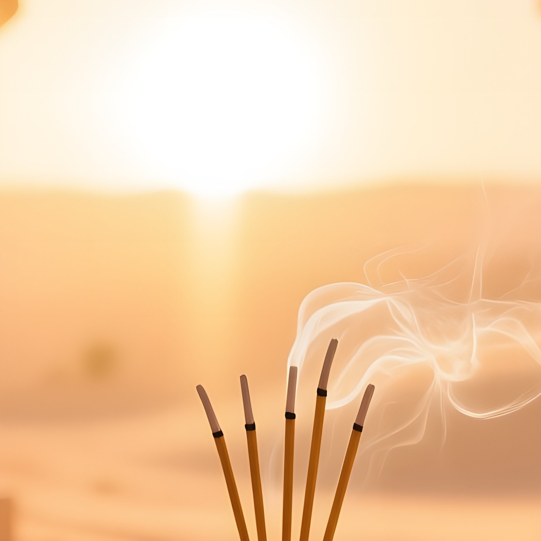 Sunrise Desert Temple Altar Sandstone Arches Golden Rays Frankincense Bowl - Full Resolution Quality Preview