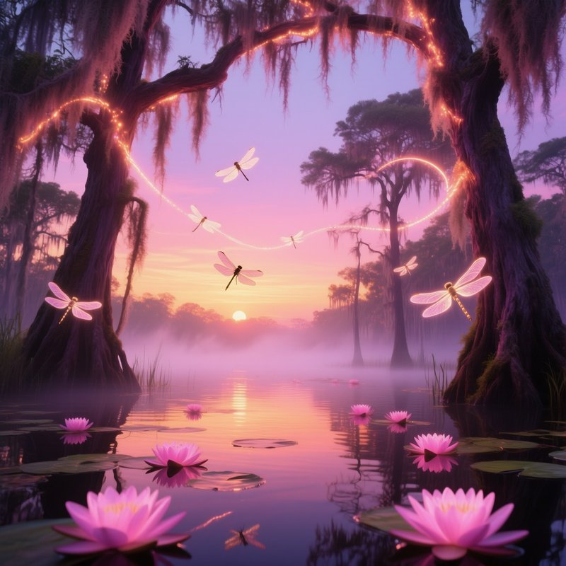 Sunrise Over Enchanted Swamp