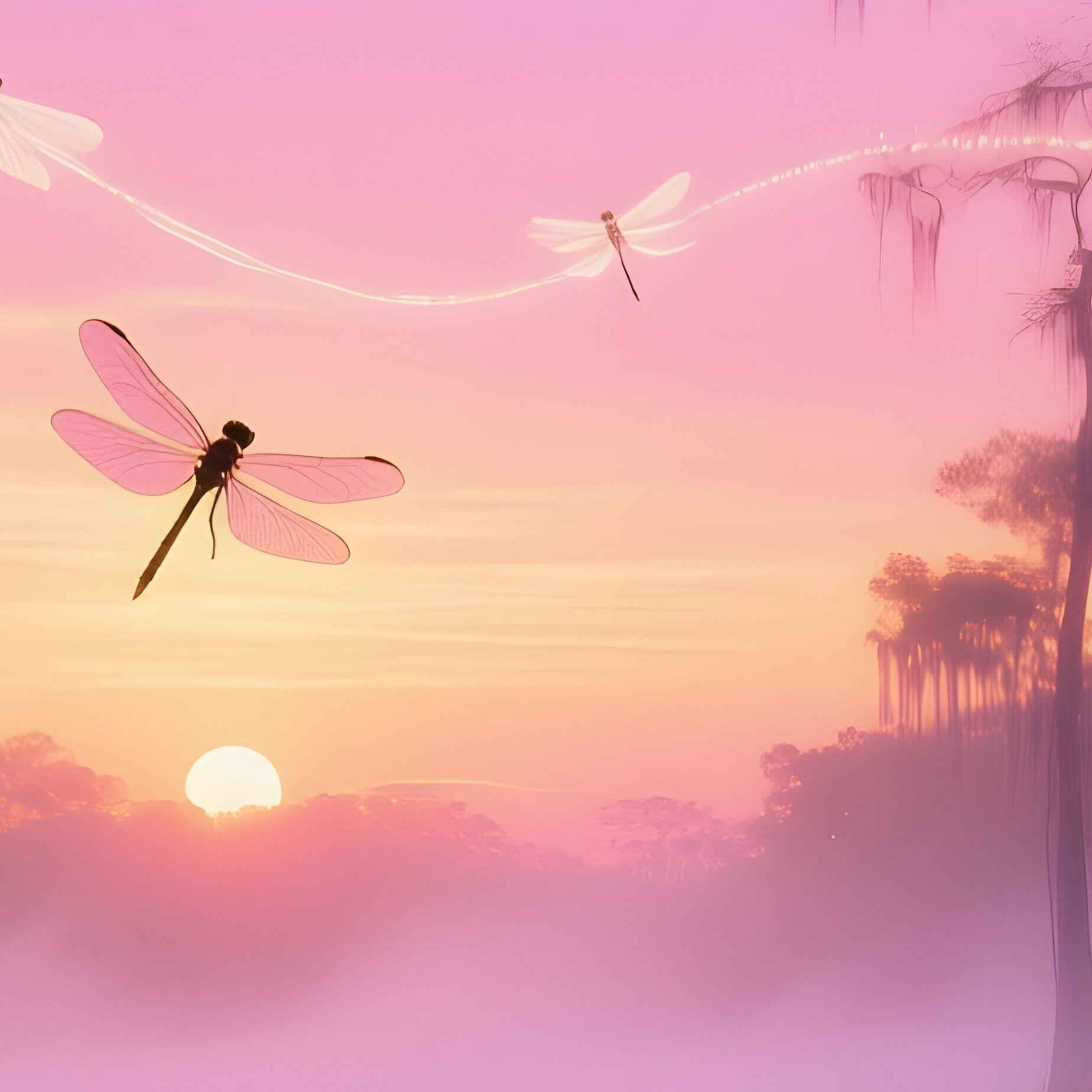 Sunrise Over Enchanted Swamp - Full Resolution Quality Preview