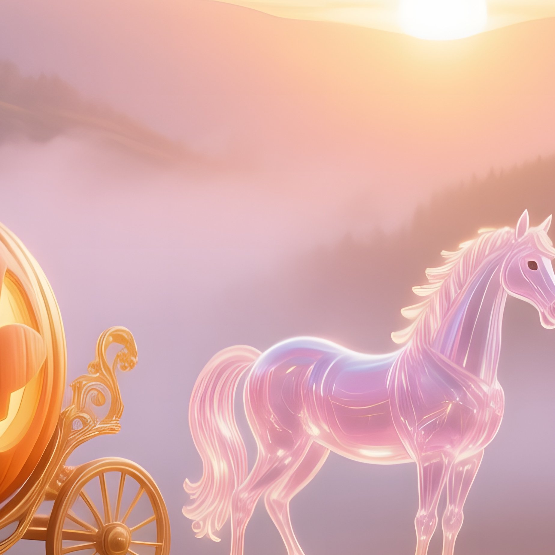Sunrise Over Misty Valley Cinderellas Pumpkin Carriage - Full Resolution Quality Preview