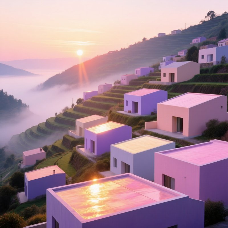 Sunrise Over Terrace Village Bauhaus Homes