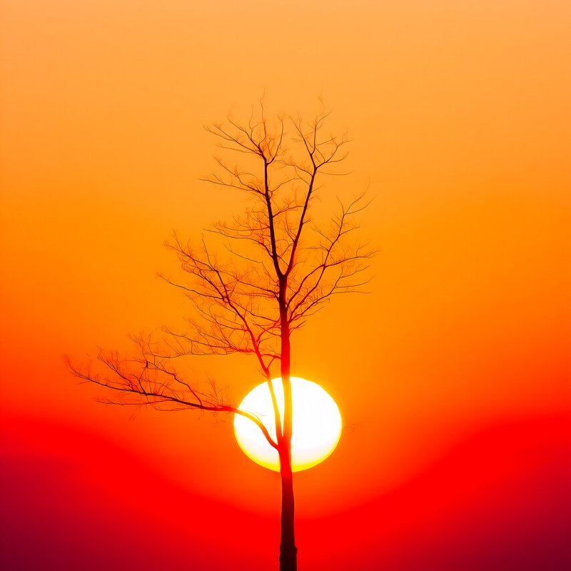 Sunset Behind A Tree Silhouette Sunset Tree