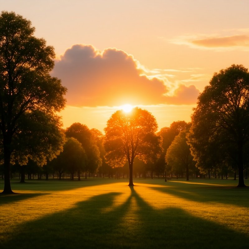 Sunset In A Park Sunset Park