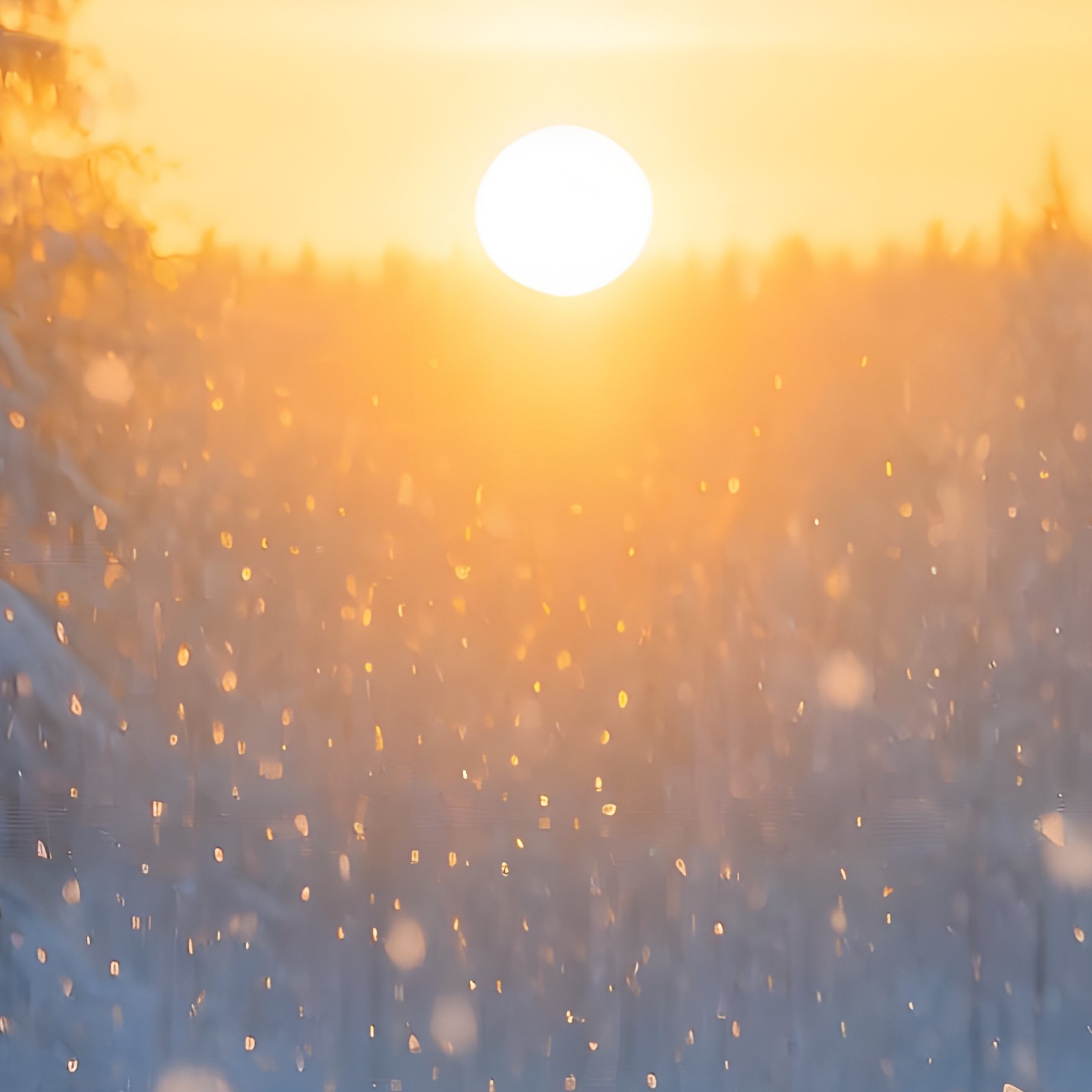 Sunset In A Snowy Forest Sunset Forest - Full Resolution Quality Preview