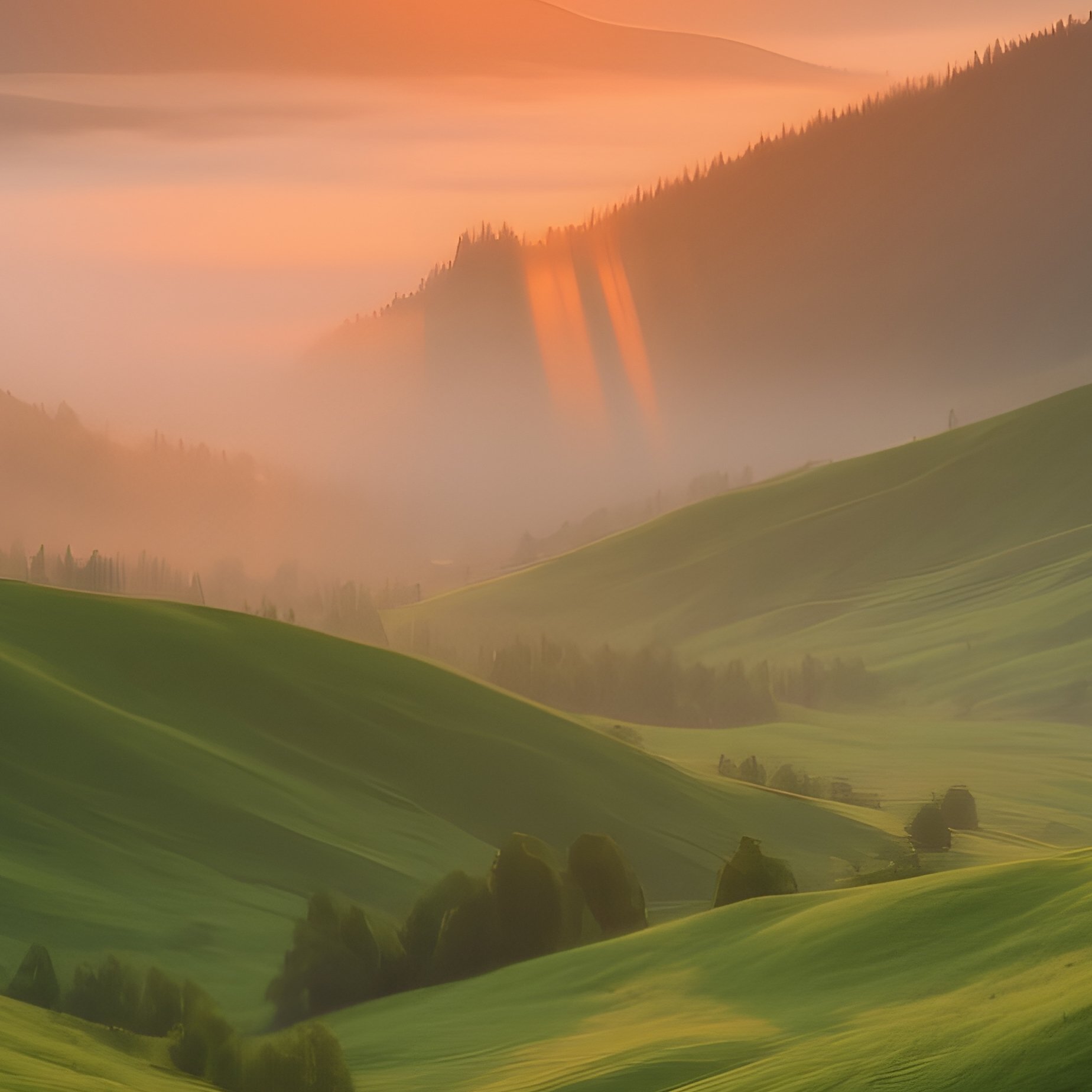 Sunset Over A Valley Sunset Valley - Full Resolution Quality Preview