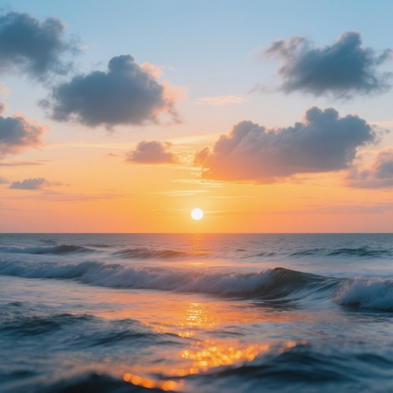 Sunset Over The Ocean Sunset Ocean