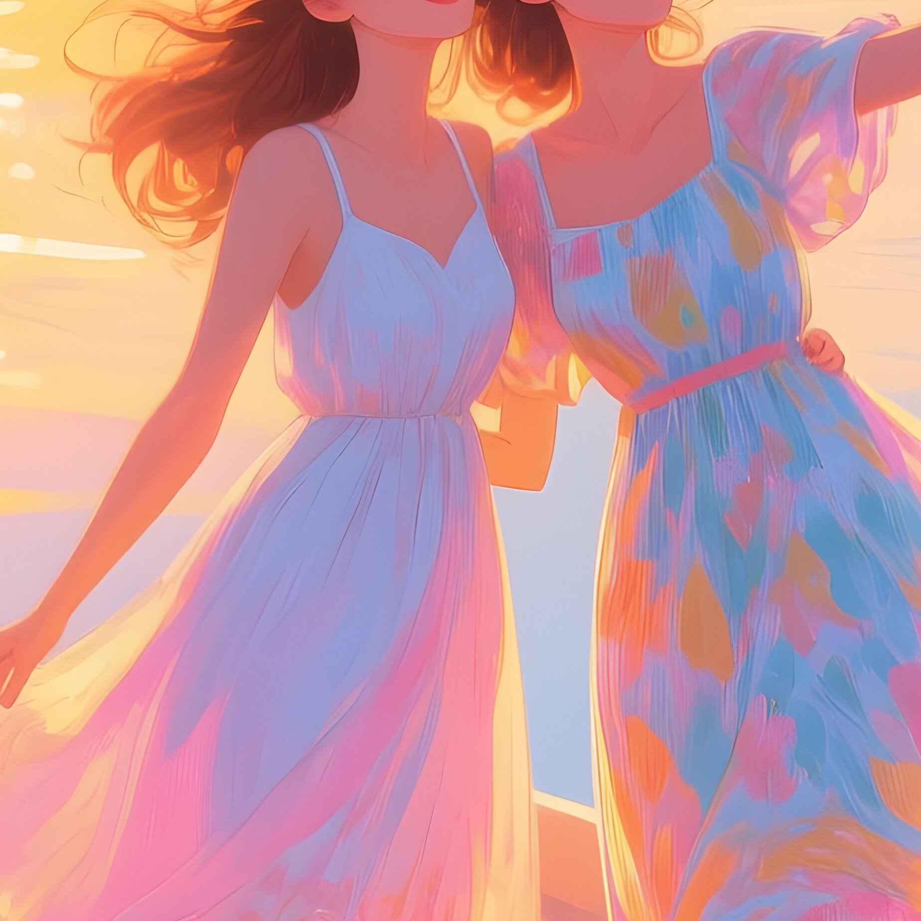 Sunset Selfie On The Boat Digital Art - Full Resolution Quality Preview