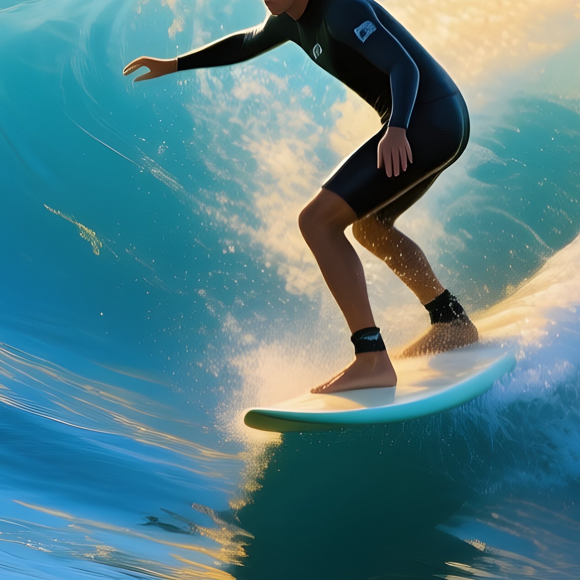 Surfer Balancing On Double Wave - Full Resolution Quality Preview