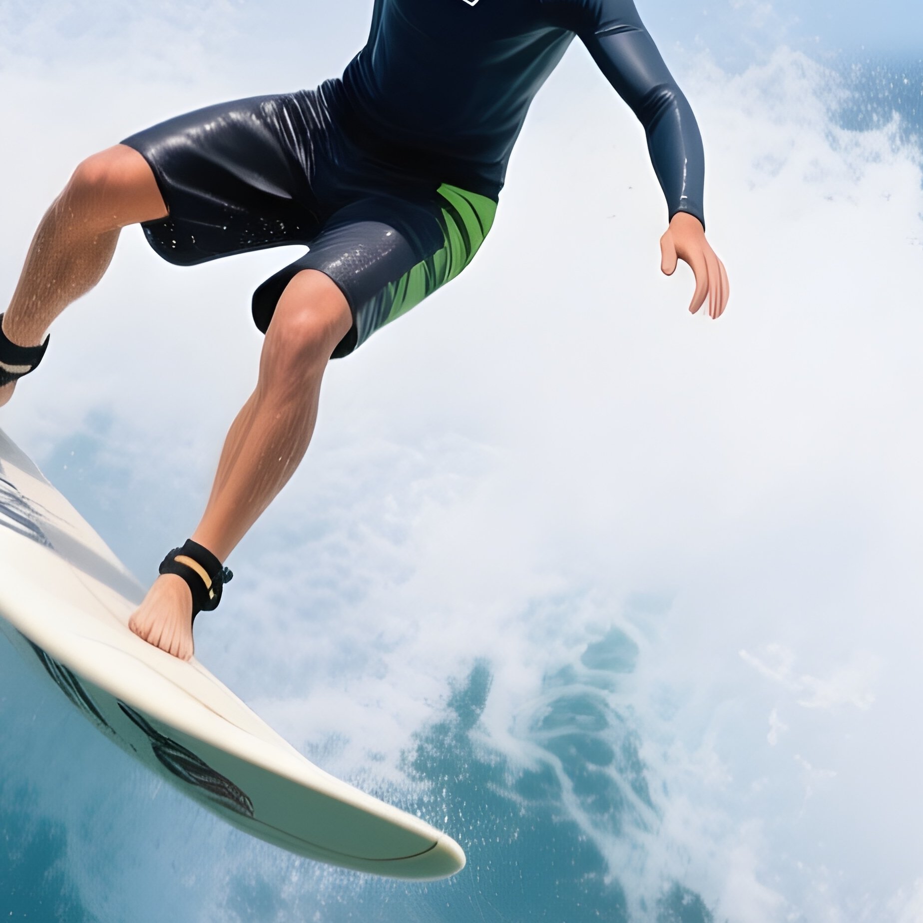 Surfer Echo Wave High Fiving Dolphins Mid Air - Full Resolution Quality Preview