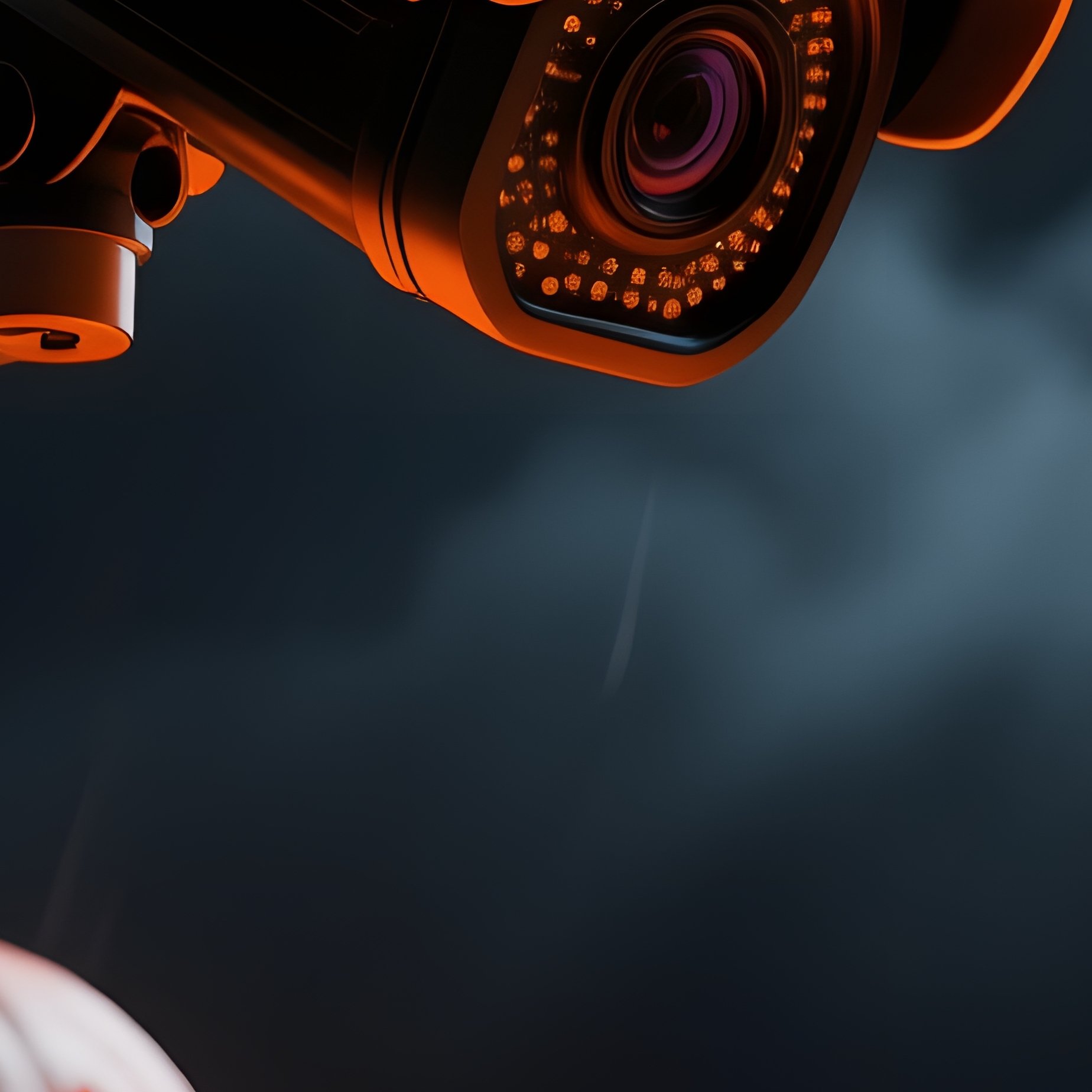 Surveillance Camera Observing Carved Pumpkins Halloween - Full Resolution Quality Preview