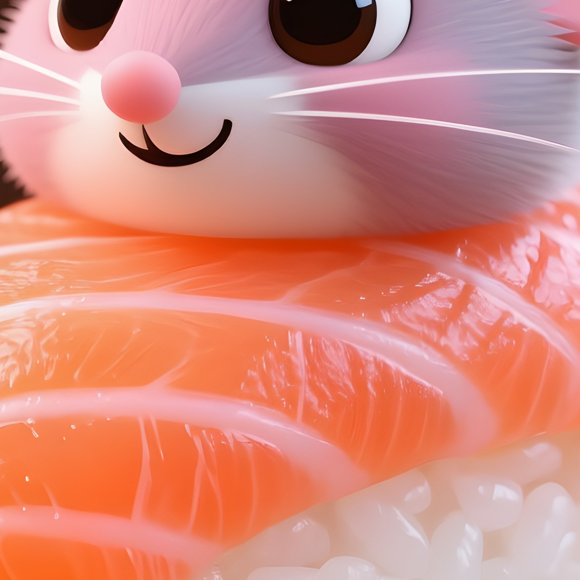 Sushi Nigiri Mouse Resembling Salmon Sushi On Rice - Full Resolution Quality Preview